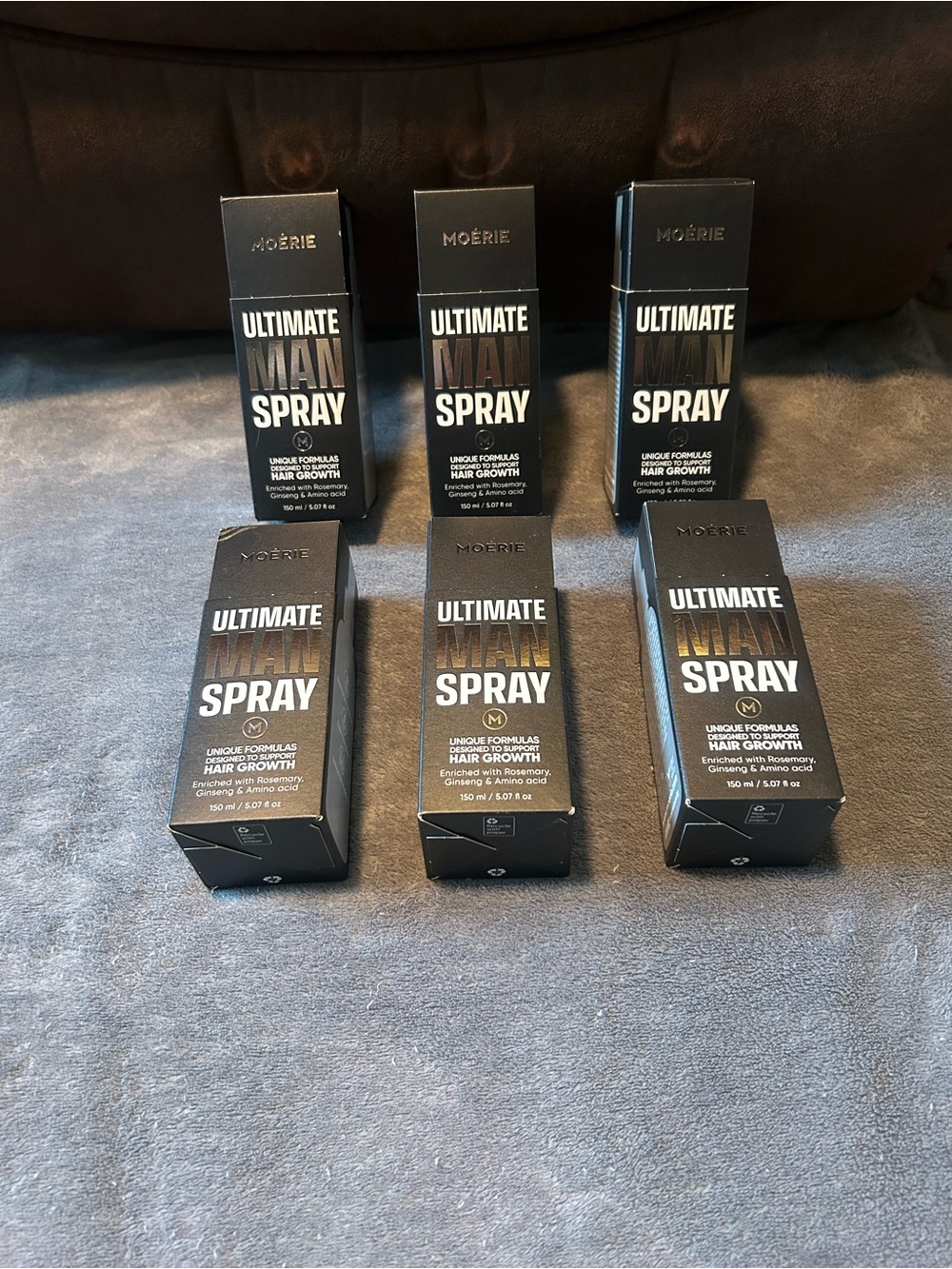 Moérie Ultimate Man Spray – Black | Hair Growth Spray for Men-6 pack bundle